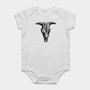 Vintage Animal Skull | Bull Skull | Steer Skull | Cow Skull | Sheep Skull | Horned Skull | Baby Bodysuit